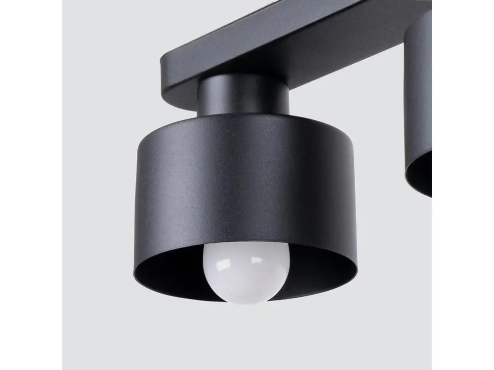 Éclairage Décoratif LED Plafonnier tendance en acier - 2 sources lumineuses - L.34 x H.13 cm - noir