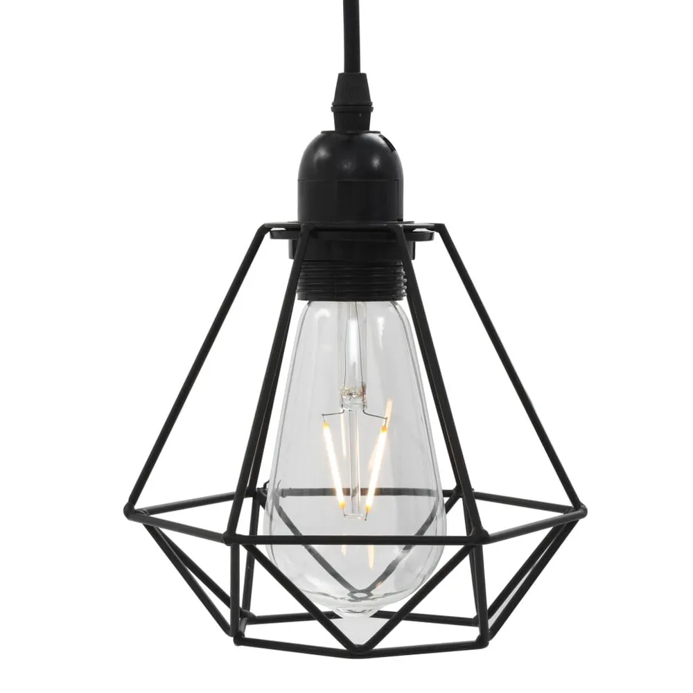 Kit d'Éclairage Ambiance Plafonnier avec design de diamant Noir 3 ampoules E27
