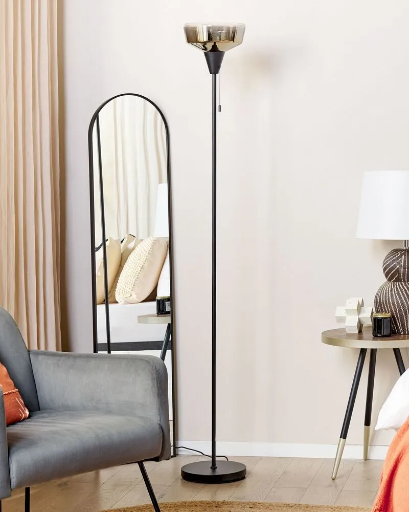 Lampadaire en métal noir et doré 175 cm TALPARO avec effet scintillant