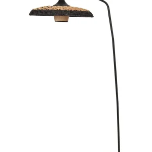 Lampadaire noir KALOMO avec télécommande