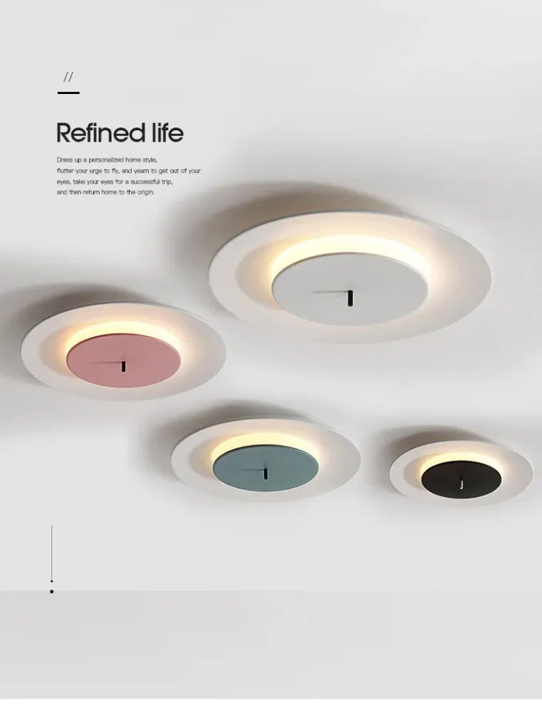 Lampe à lave Luminaires encastrés circulaires, plafonnier nordique en acrylique pour chambre à coucher