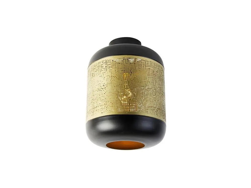 Lampe à lave Plafonnier vieux style noir avec laiton - Kayleigh
