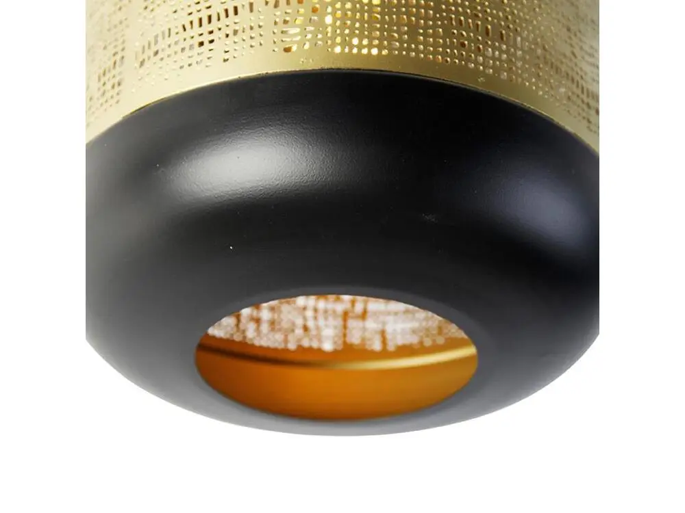 Lampe à lave Plafonnier vieux style noir avec laiton - Kayleigh