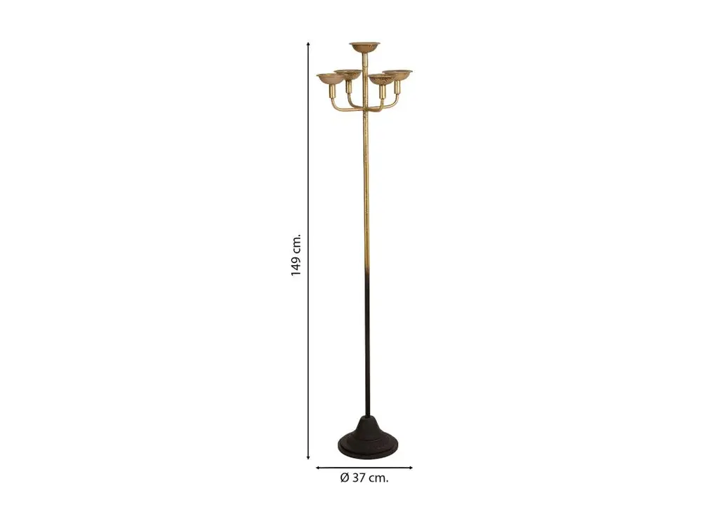 Lampe à sel Lampadaire en métal noir 37x37x149h