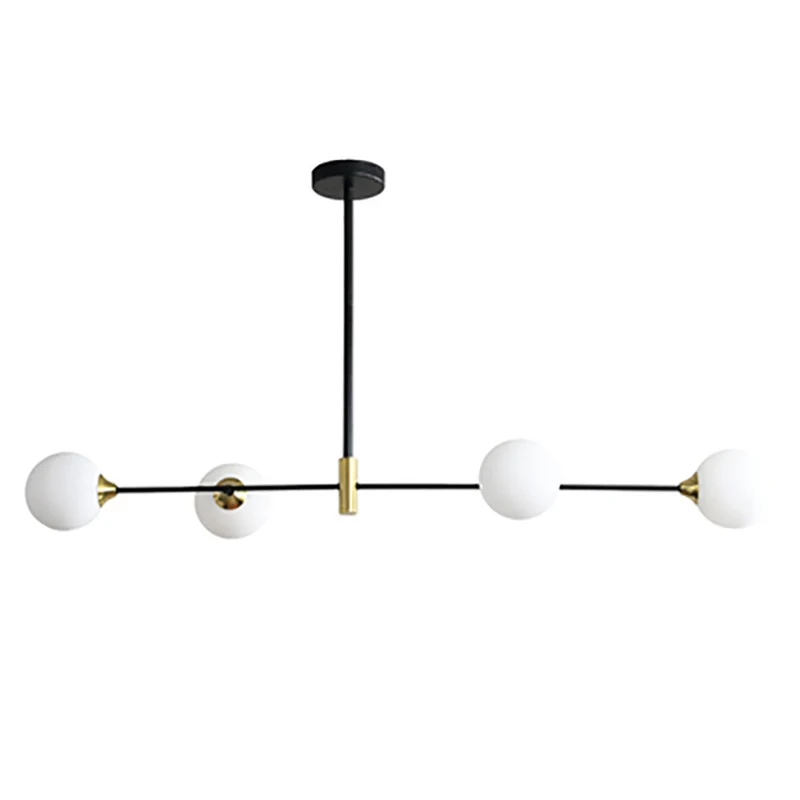Lampe à sel Plafonnier suspendu en métal noir, minimalisme moderne, éclairage sphérique en verre, luminaire décoratif de p...