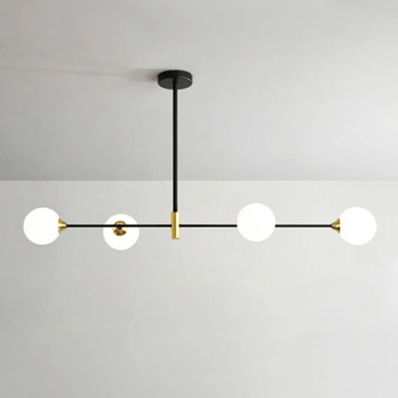 Lampe à sel Plafonnier suspendu en métal noir, minimalisme moderne, éclairage sphérique en verre, luminaire décoratif de p...