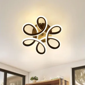 Luminaire Créatif Design NETTLIFE Plafonnier LED Noir 17W 3000K Lampe de Couloir Récent Blanc Chaud Géométrie Design Métal...