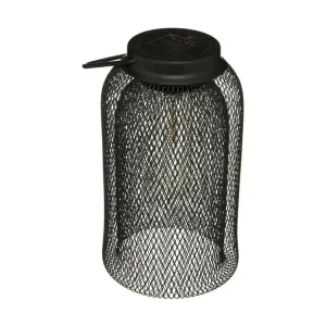 Luminaire en forme Lampe solaire en métal noir D 16 x H 26 cm à poser ou à suspendre