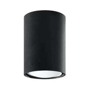 Plafonnier actuel en acier - 1 sources lumineuses - L.6 x H.10 cm - noir avec 16 couleurs RVB