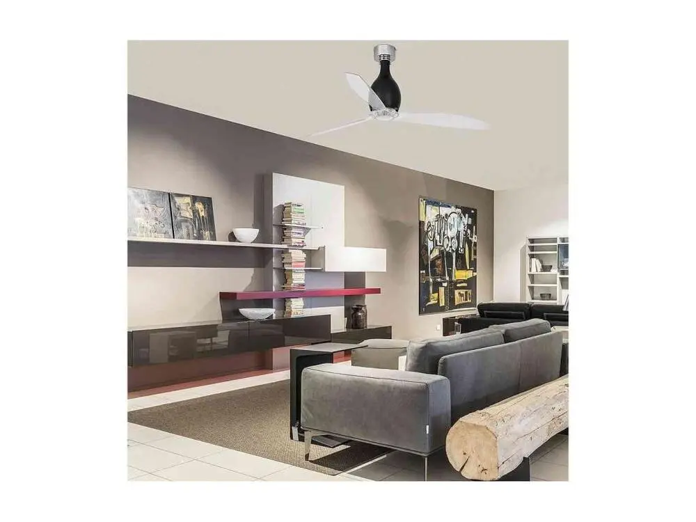 PORTATIF ETERFAN M Ventilateur DC noir brillant/transparent Style industriel