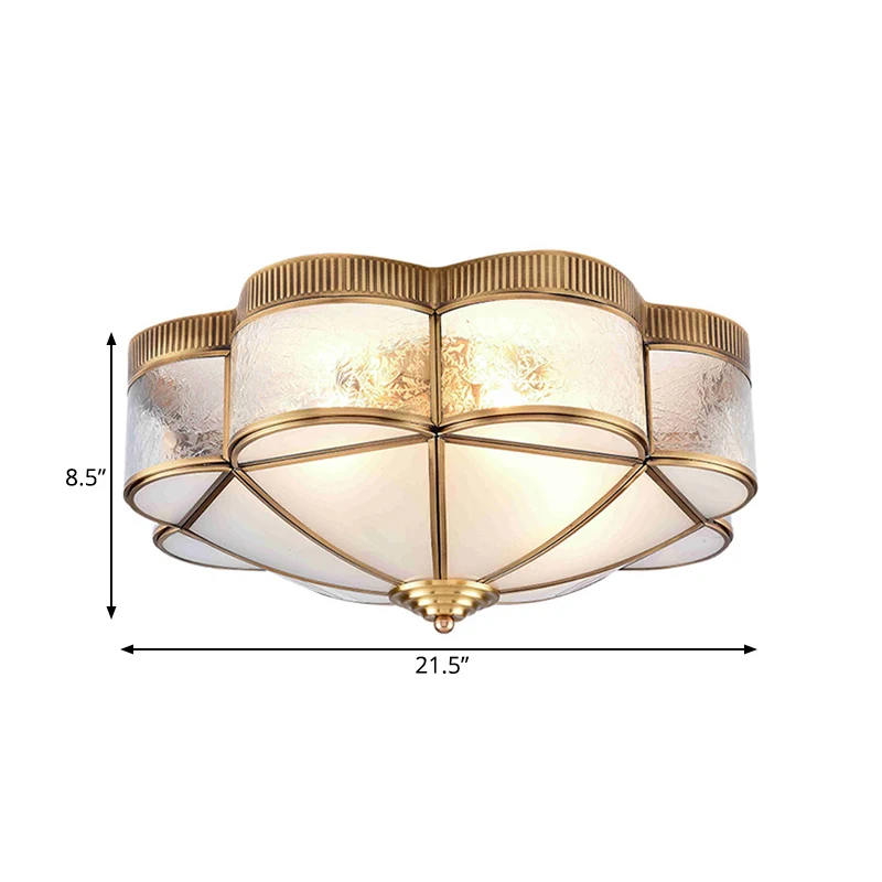 Éclairage de plafond pour chambre à coucher en forme de fleur, luminaire de plafond traditionnel en métal à 3/4/6 têtes en...