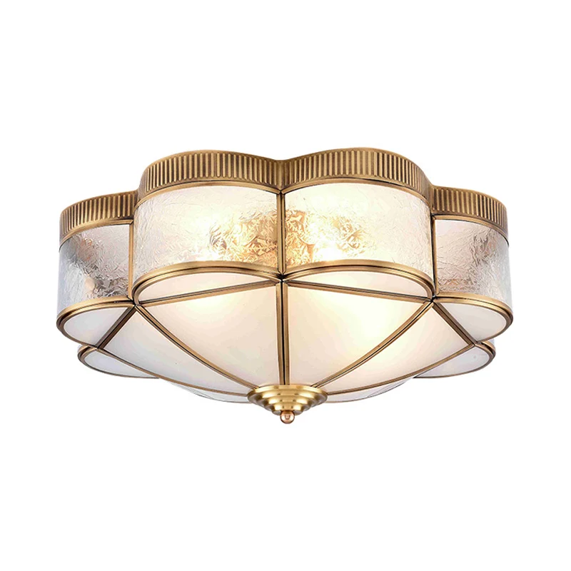 Éclairage de plafond pour chambre à coucher en forme de fleur, luminaire de plafond traditionnel en métal à 3/4/6 têtes en...