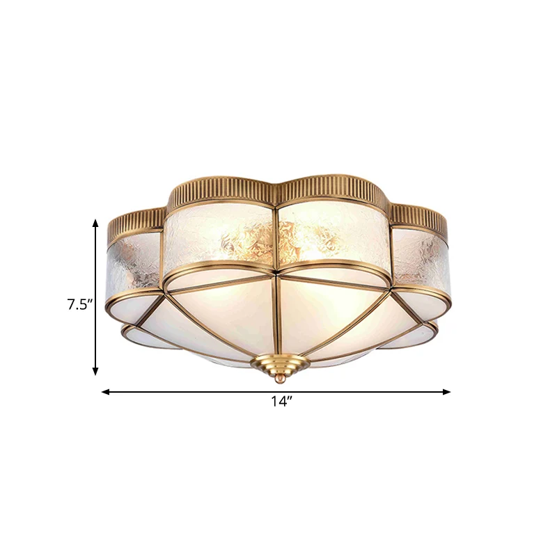 Éclairage de plafond pour chambre à coucher en forme de fleur, luminaire de plafond traditionnel en métal à 3/4/6 têtes en...