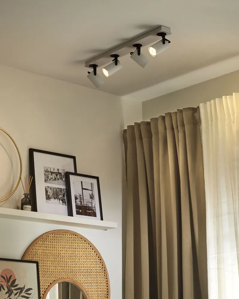 4 Light Spotlight Metal Bar Blanc pur KLIP