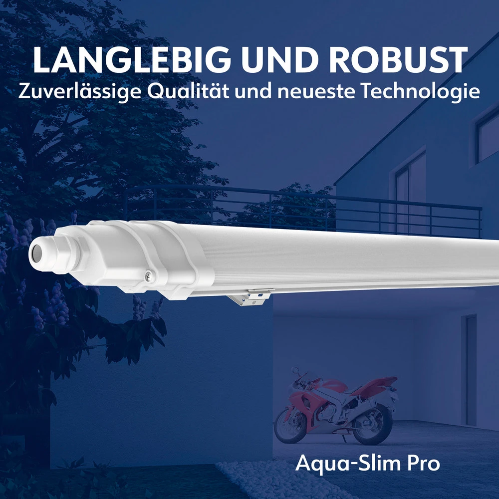 Luminaire à vasque LED Aquaslim, longueur 127 cm, IP65, plastique Haute efficacité énergétique