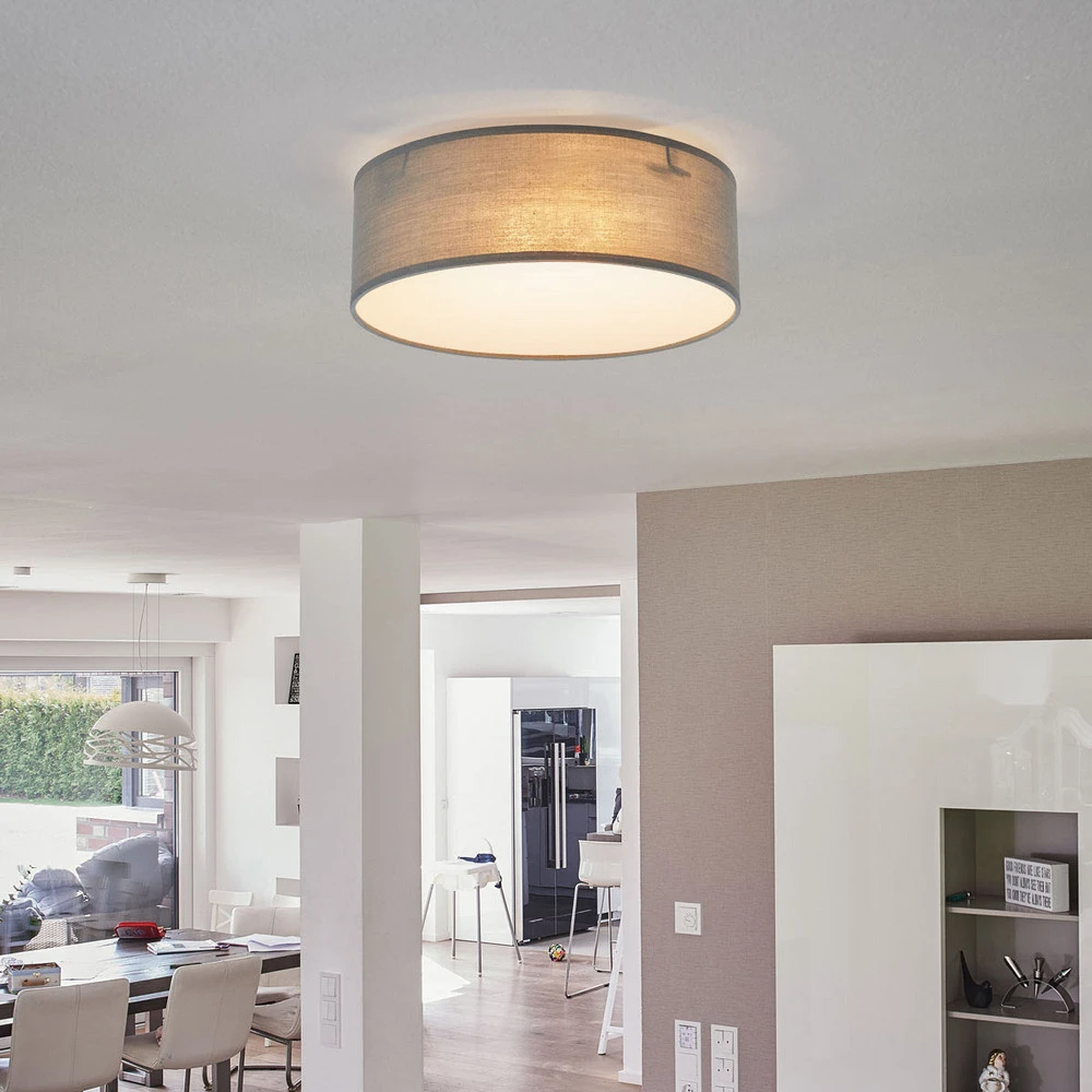 Éclairage LED Haute Luminosité Plafonnier Ceiling Dream, Ø 30 cm, textile, gris