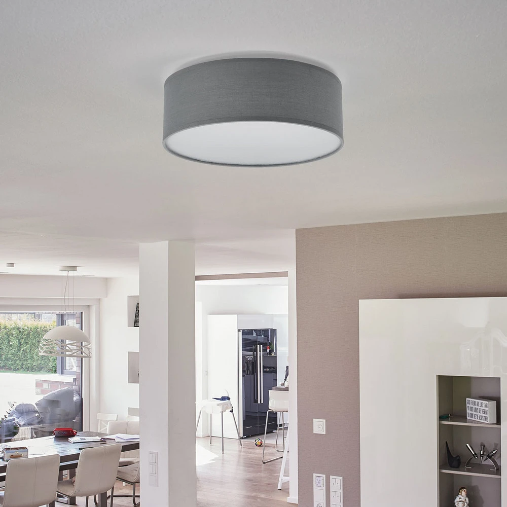 Éclairage LED Haute Luminosité Plafonnier Ceiling Dream, Ø 30 cm, textile, gris
