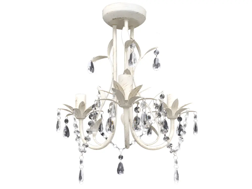 Luminaire de plafond design contemporain Lustre plafonnier suspendu lampe antique cristal 30 cm blanc 2402016