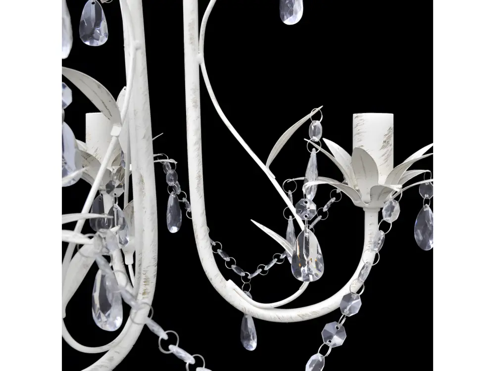 Luminaire de plafond design contemporain Lustre plafonnier suspendu lampe antique cristal 30 cm blanc 2402016