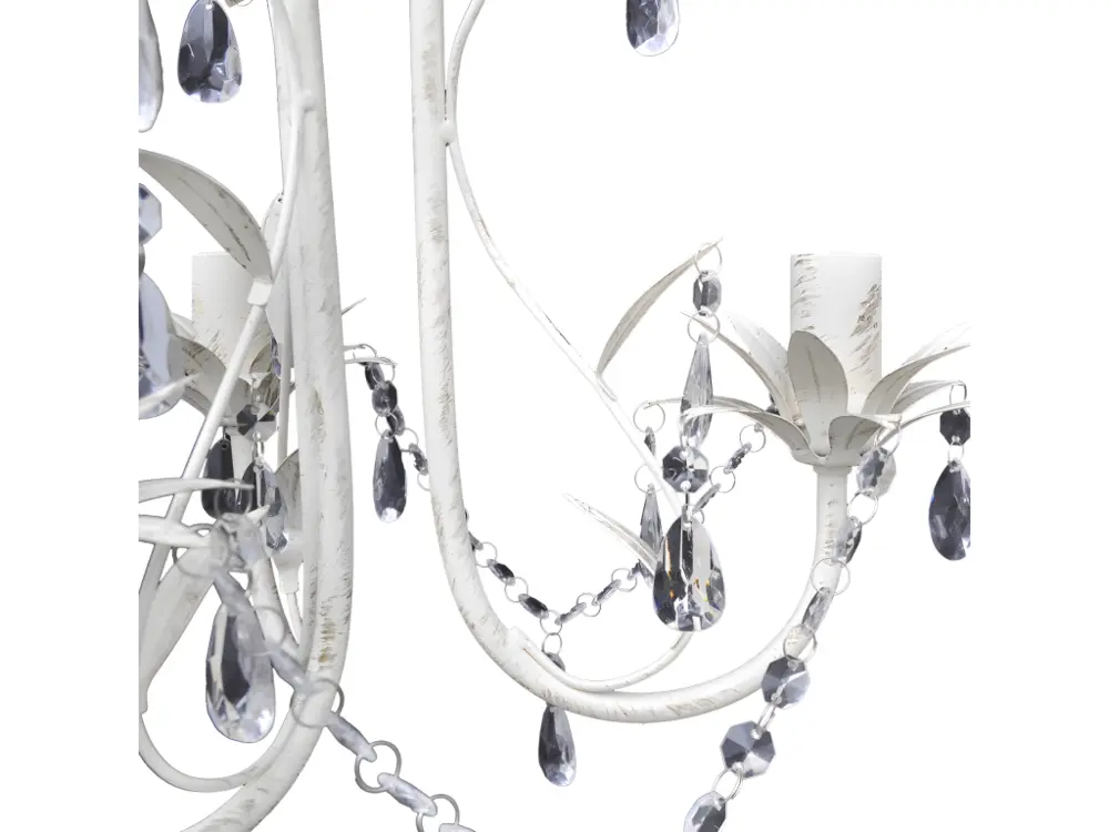 Luminaire de plafond design contemporain Lustre plafonnier suspendu lampe antique cristal 30 cm blanc 2402016