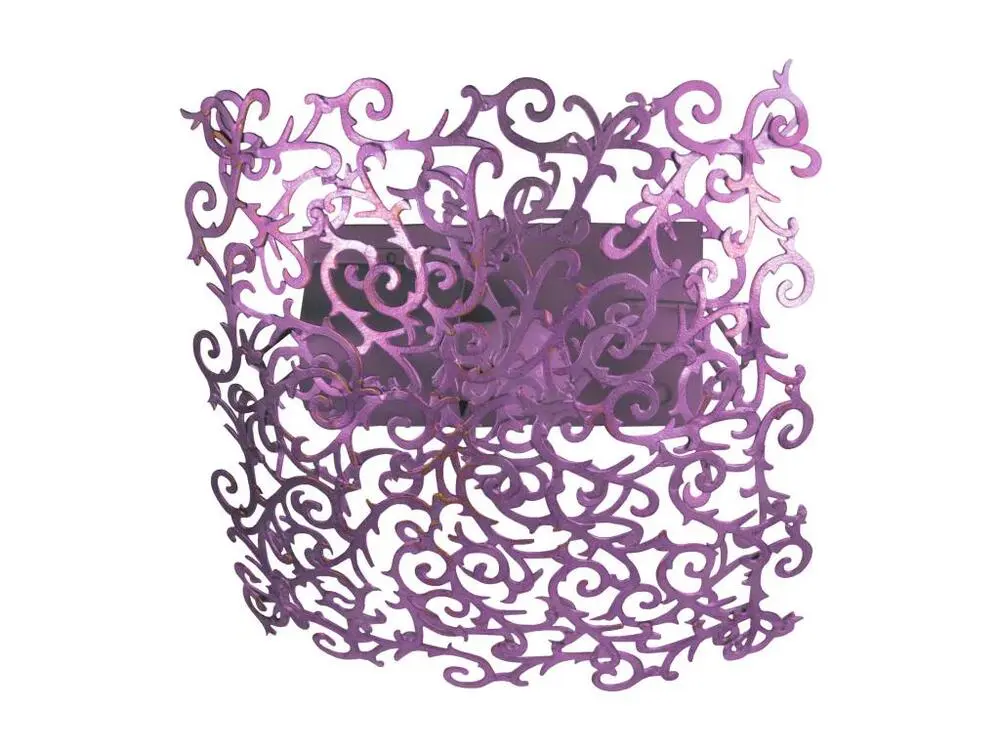 Luminaire de plafond à diffusion uniforme Plafonnier carré métal lys violet or 30 cm..