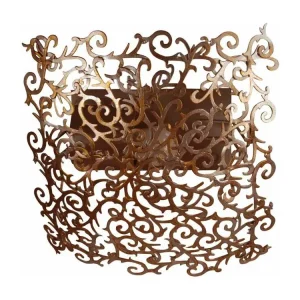 Luminaire de plafond à diffusion uniforme Plafonnier carré métal lys marron or 30 cm..
