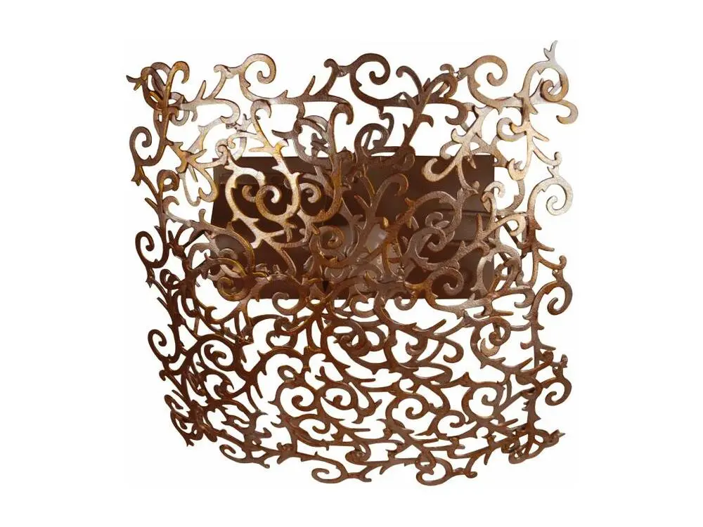 Luminaire de plafond à diffusion uniforme Plafonnier carré métal lys marron or 30 cm..