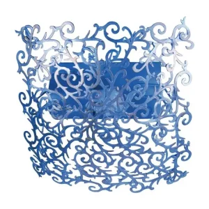 Luminaire de plafond à panneaux Plafonnier carré métal lys bleu or 30 cm..