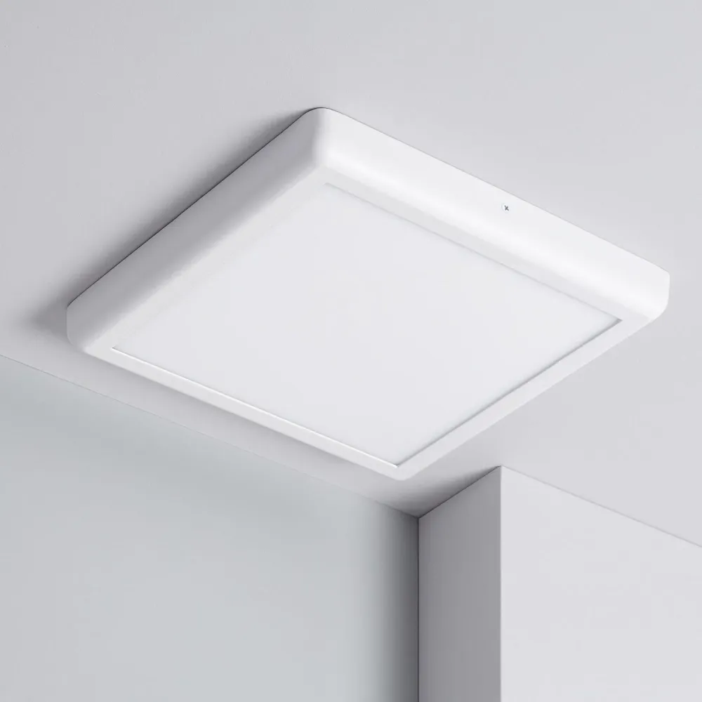 Lustre carré en métal avec LED de 24W, 300x300 mm, blanc. pour entrée et couloir