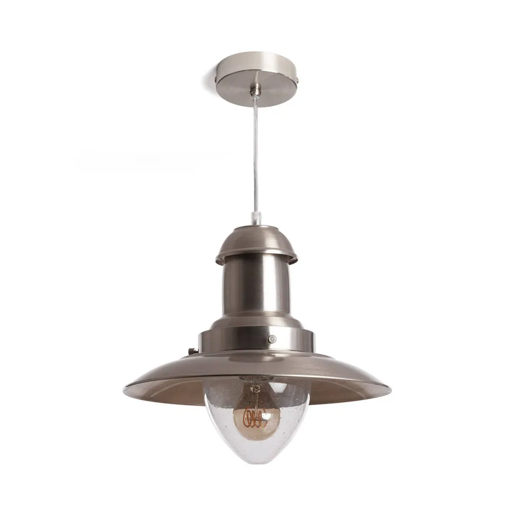 Lustre design avec finition nickel et éclairage LED intégré (Carré 30x30cm)