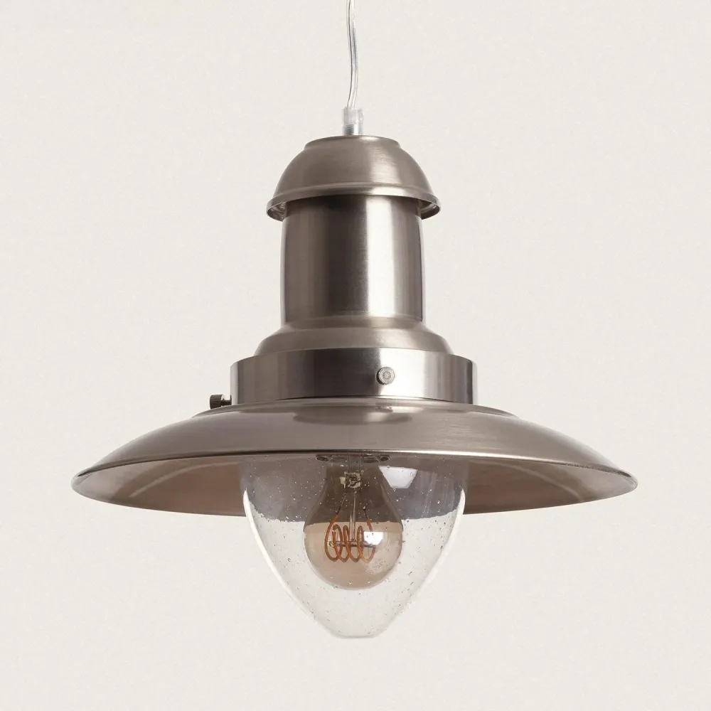 Lustre design avec finition nickel et éclairage LED intégré (Carré 30x30cm)
