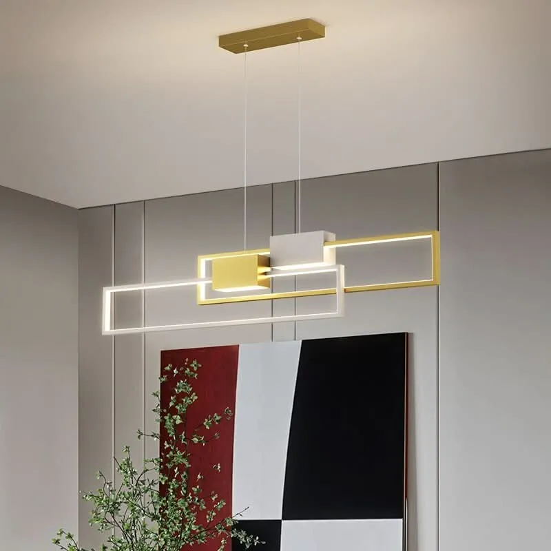 Lustre Rectangulaire | Uora avec diffuseur opale