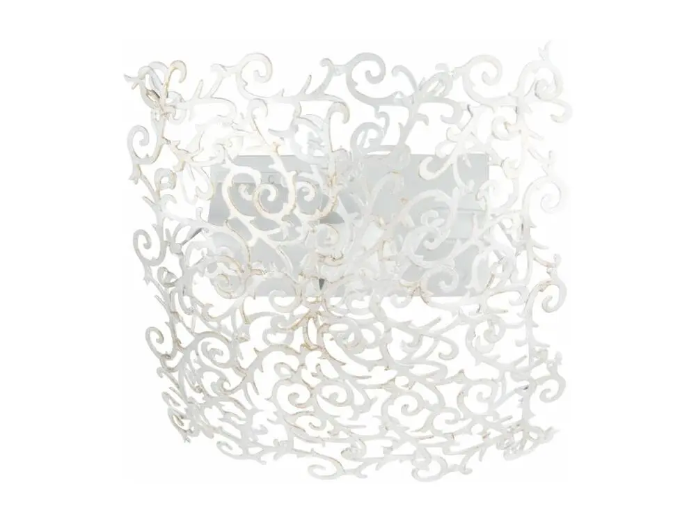 Plafonnier carré métal lys blanc or 30 cm.. avec fixation réglable