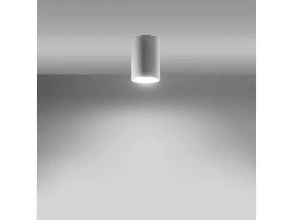 Plafonnier novateur en acier - 1 sources lumineuses - L.6 x H.10 cm - blanc