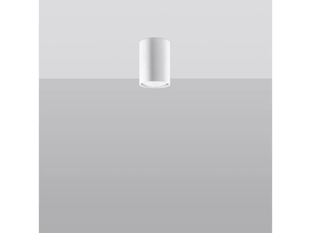 Plafonnier novateur en acier - 1 sources lumineuses - L.6 x H.10 cm - blanc
