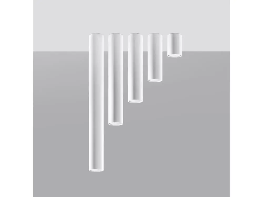 Plafonnier novateur en acier - 1 sources lumineuses - L.6 x H.10 cm - blanc