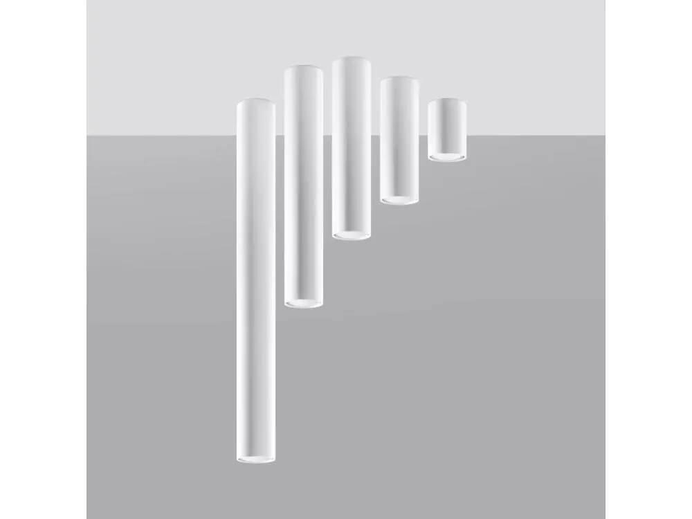 Plafonnier novateur en acier - 1 sources lumineuses - L.6 x H.10 cm - blanc