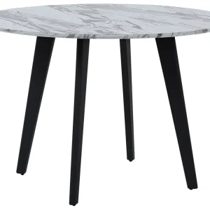 Eettafel MDF marmerlook/zwart ⌀ 110 cm MOSBY