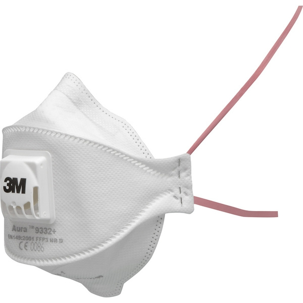 Masque à usage original pliable Aura™ 9300+ FFP1 NR D avec soupape - boîte de 10 - 3M