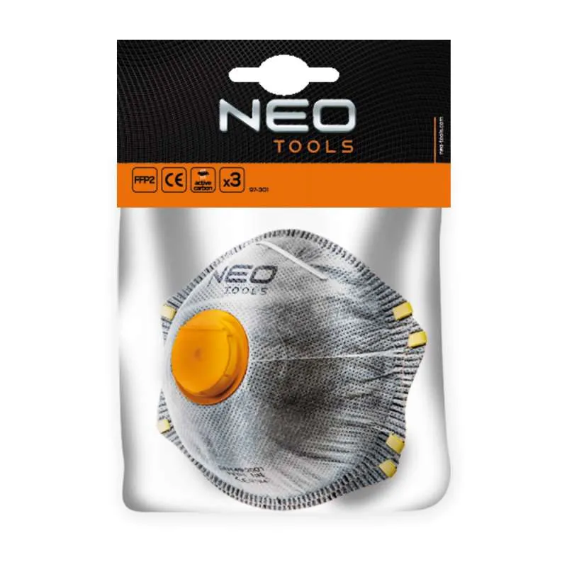 Lot de 3 Masques Anti-poussières FFP2 avec Valve NEO TOOLS 97-301
