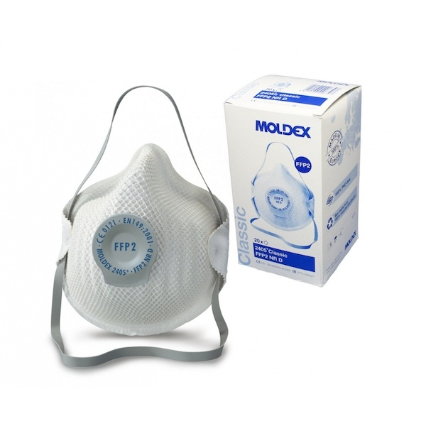 Masque coque FFP2 + soupape à usage édit CLASSIC - boîte de 20 - MOLDEX