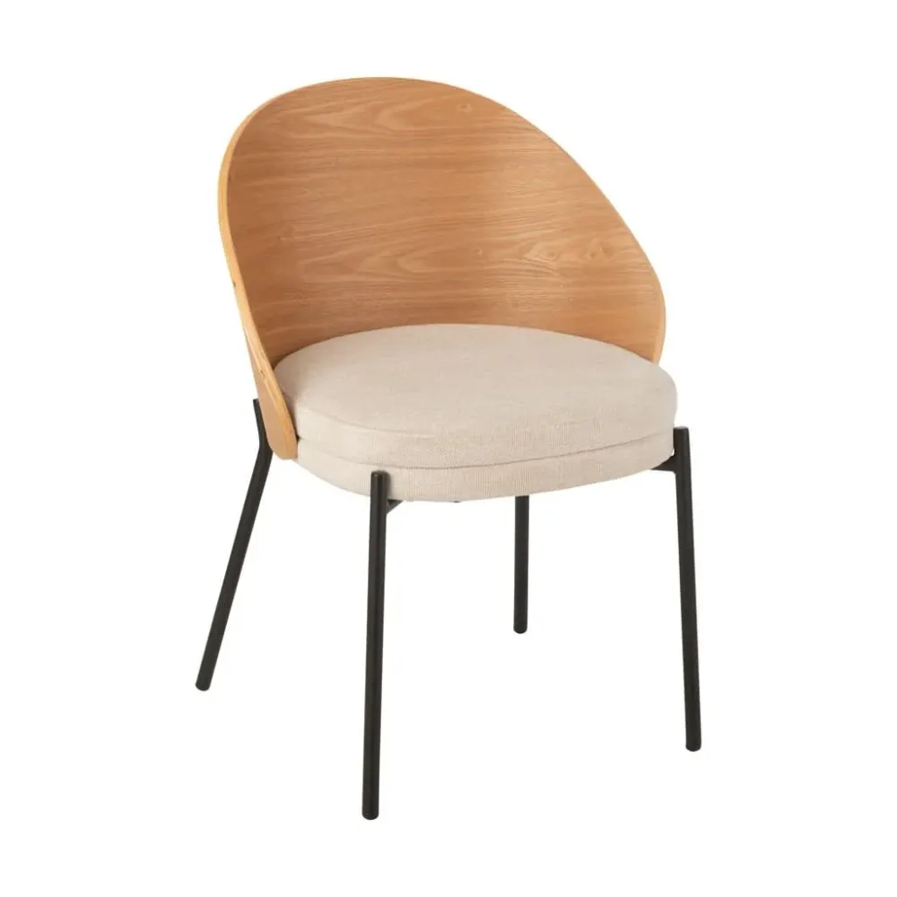 Chaise Contreplaqué Métal Naturel | Nelo
