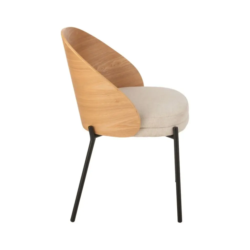 Chaise Contreplaqué Métal Naturel | Nelo