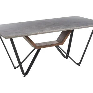 Eettafel hout betoneffect/zwart 180 x 90 cm BANDURA