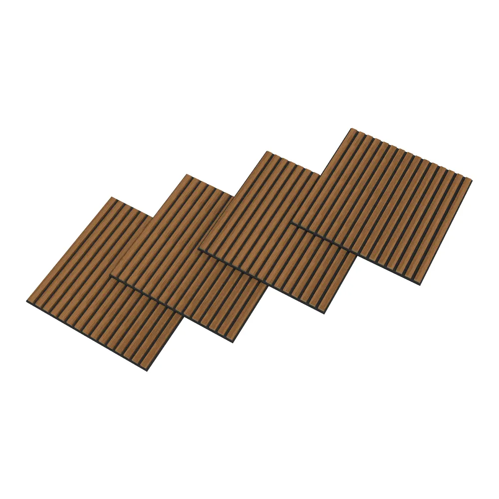 Lot de 4 panneaux acoustiques 1,44 m² effet teck 03_0009859
