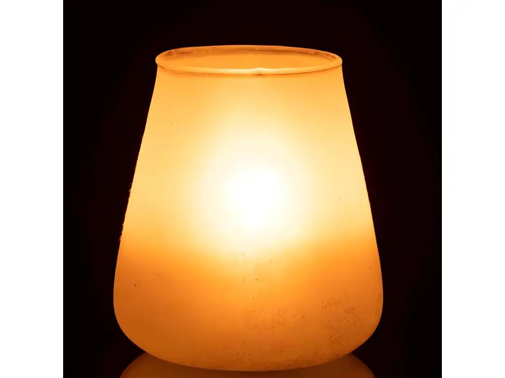 Photophore Design en Verre "Poudré" 16cm Rose