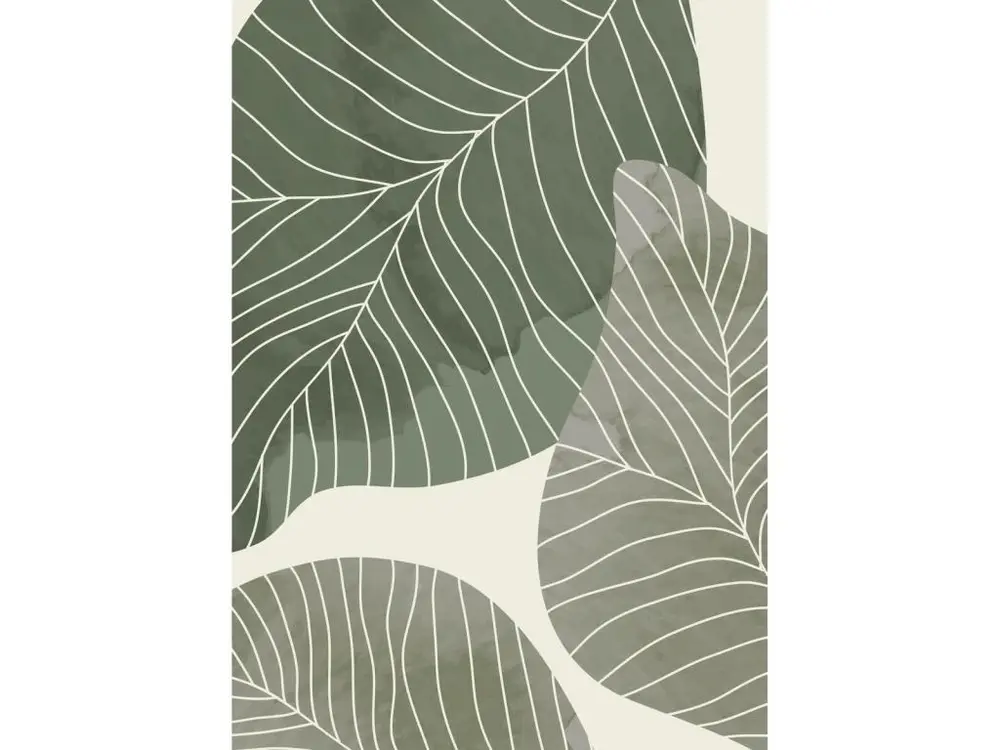 Tableau mural feuilles vertes