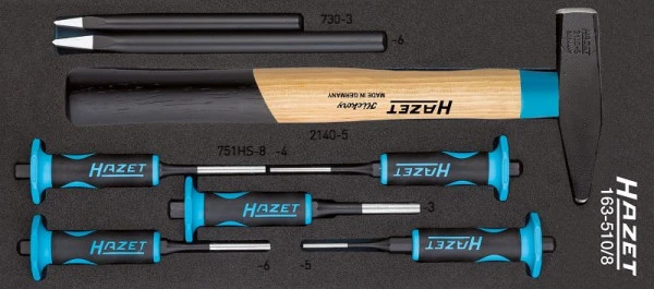 Jeu de chasse-goupilles Hazet nombre d'outils : 8 HAZET Safety Insert System (SIS) 163-510/8 se procurer à bas prix