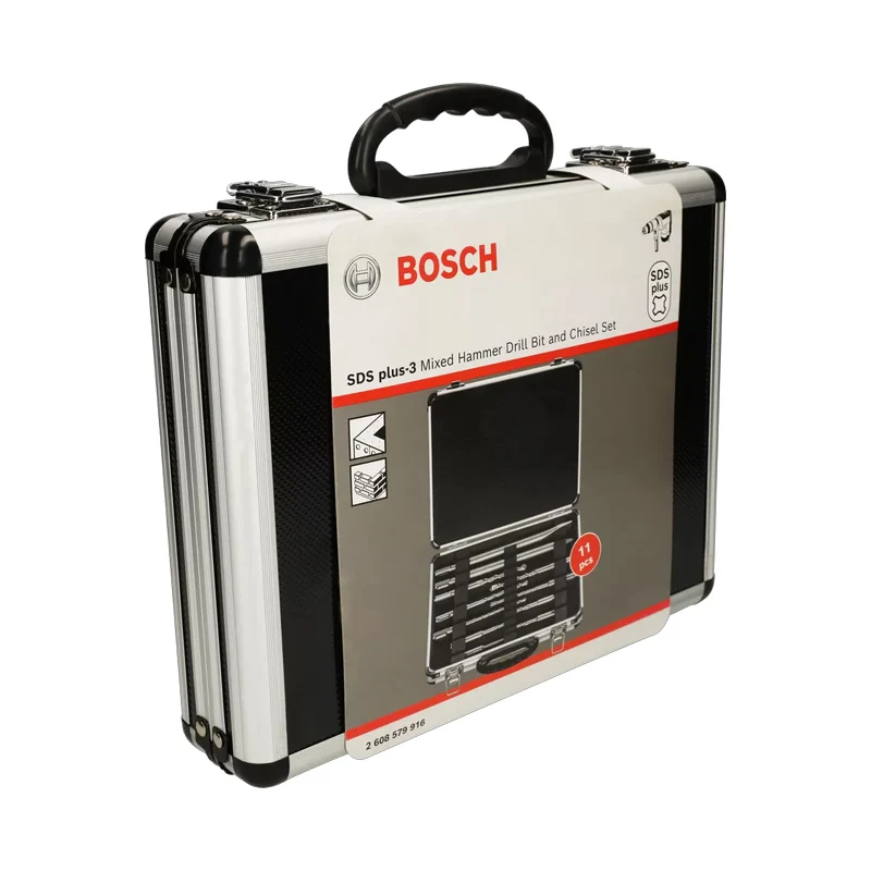 Mallette de 11 pièces BOSCH Qualifié 2608579916 SDS Plus-3 (burins pointus / burins plats / forets)