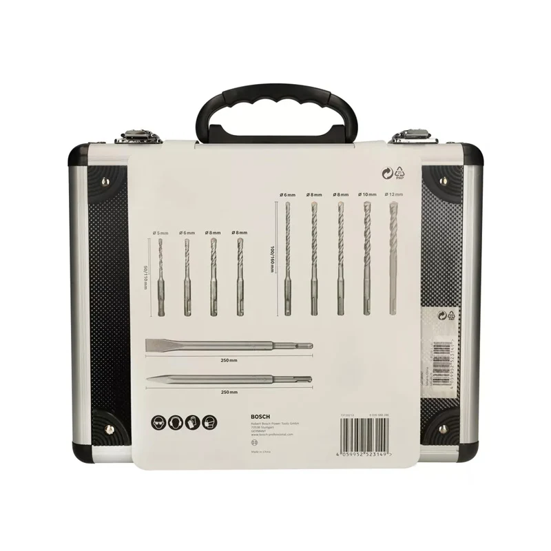 Mallette de 11 pièces BOSCH Qualifié 2608579916 SDS Plus-3 (burins pointus / burins plats / forets)